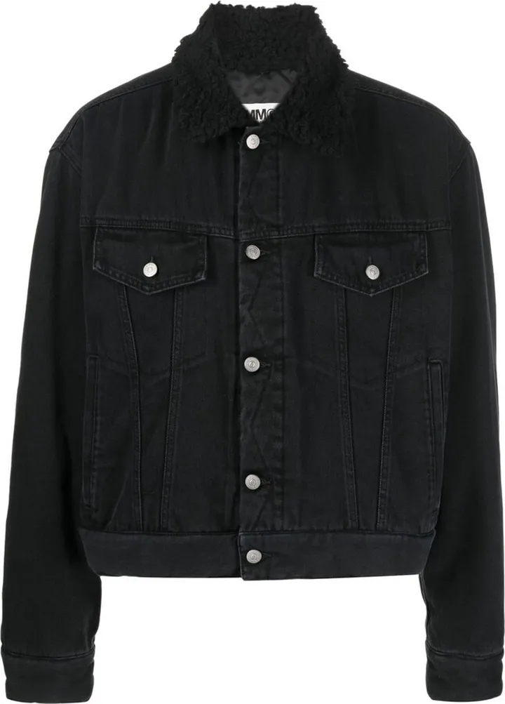 Faux-Shearling Collar Denim Jacket