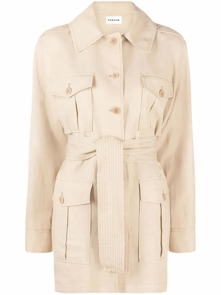 Belted Short Trench Coat