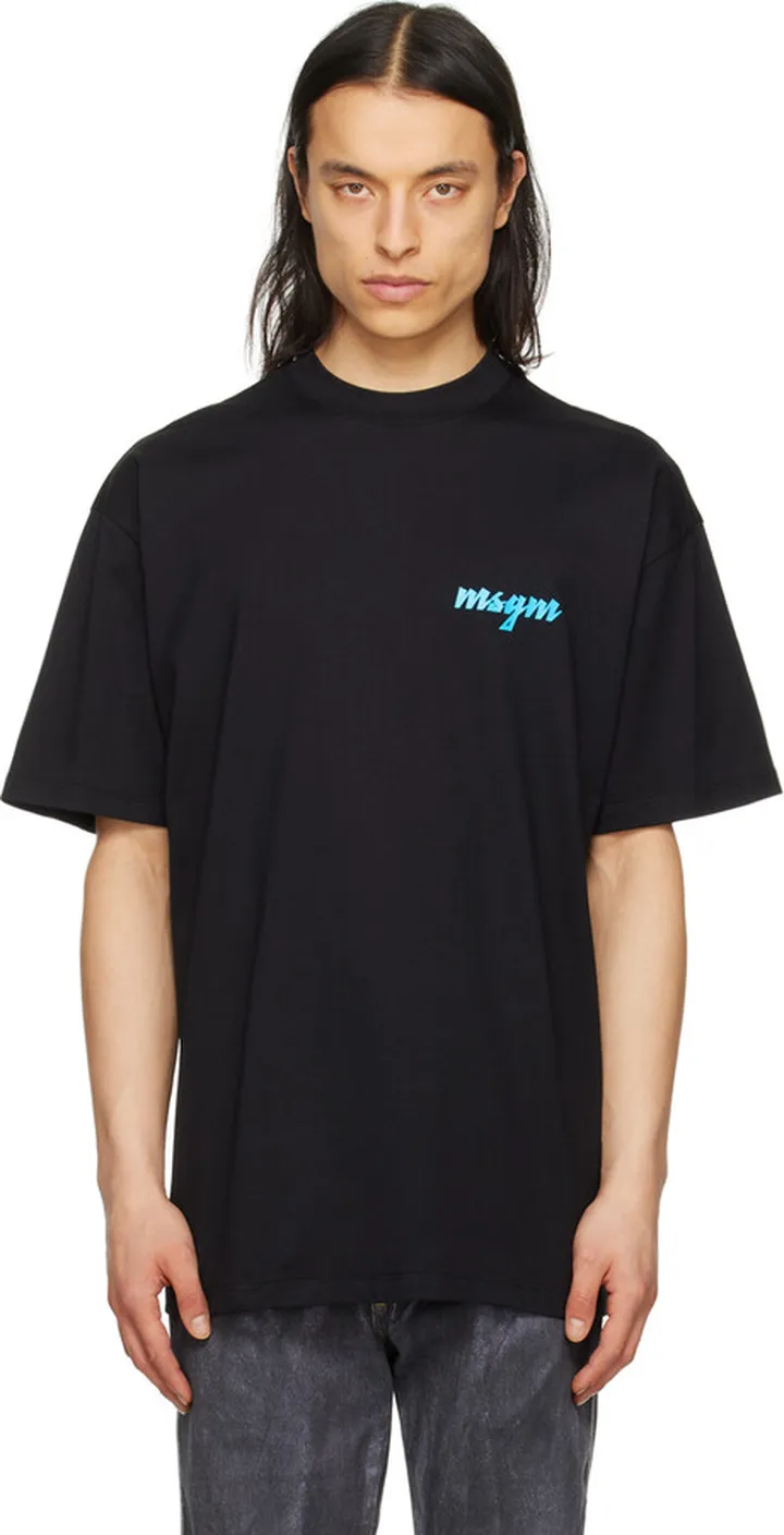 MSGM Black Cursive T-Shirt