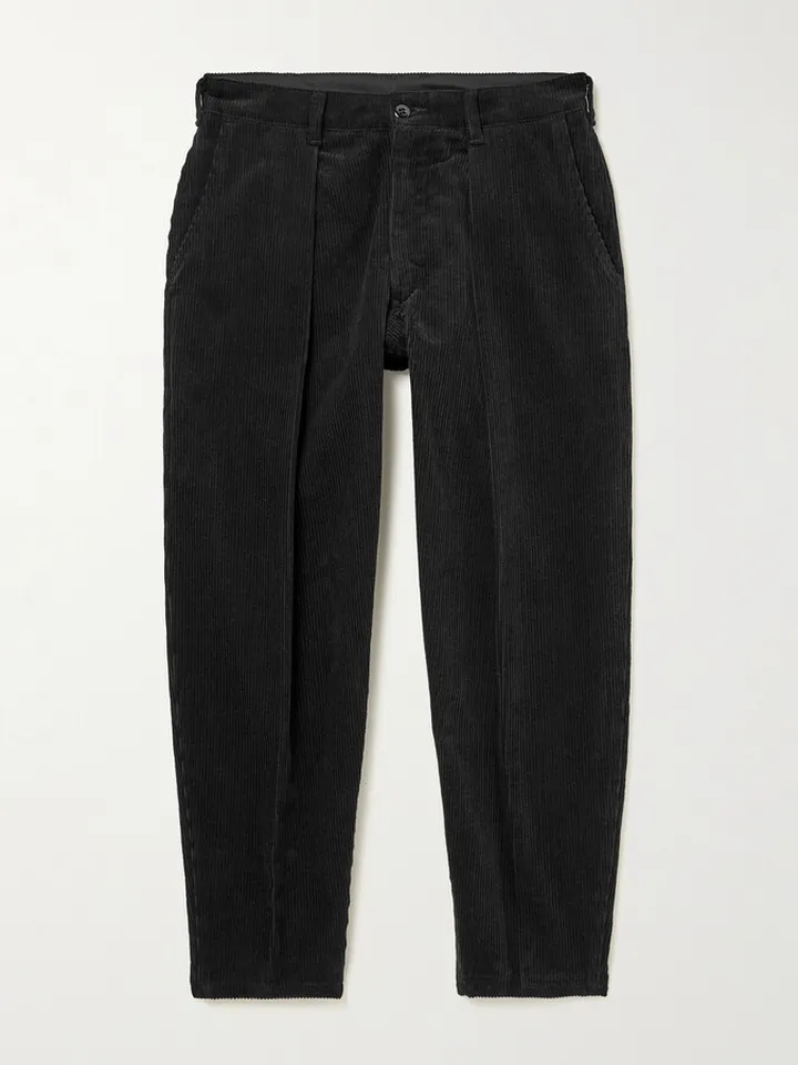 Tapered Cropped Cotton-Corduroy Trousers