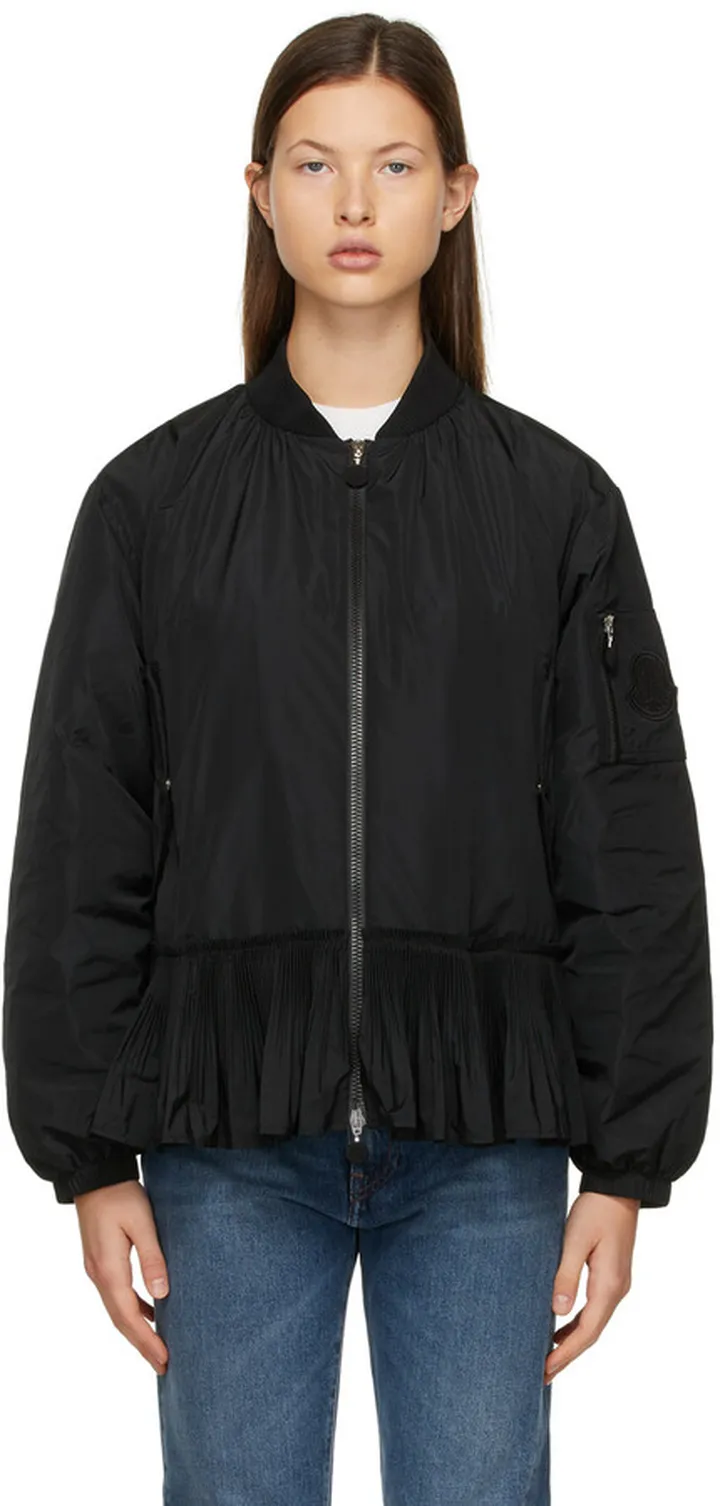 Moncler Black Down Mirac Bomber Jacket