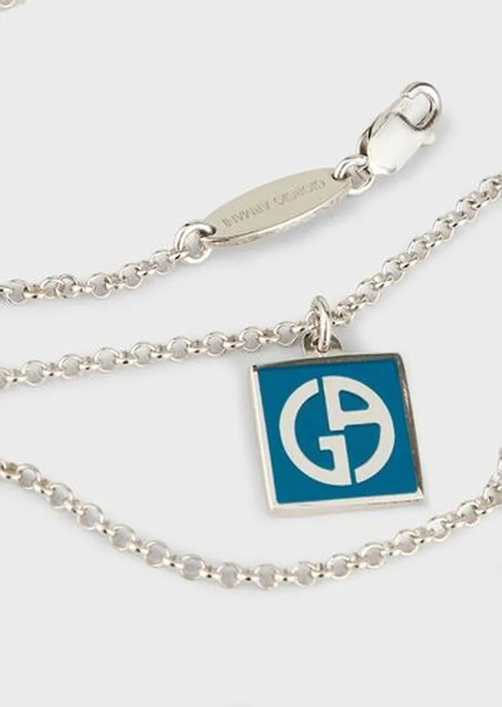 925 Sterling Silver Necklace With Enamelled Pendant