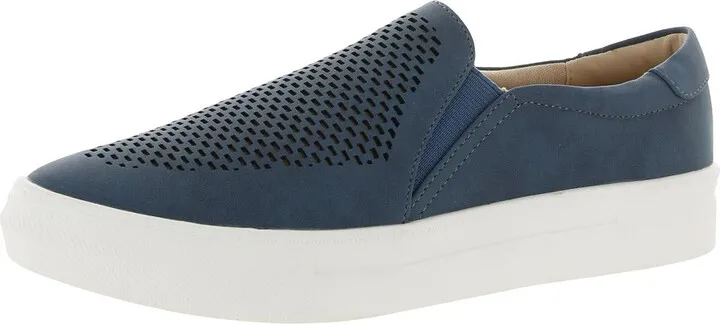 Faybia Womens Faux Suede Canvas Slip-On Sneakers