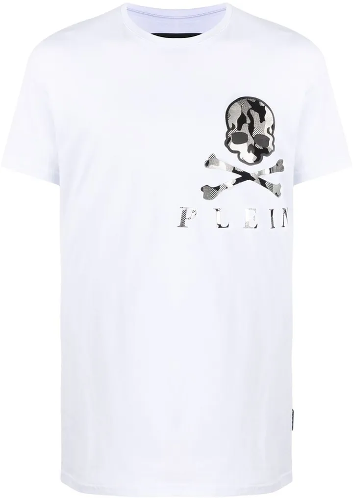 camouflage skull-print cotton T-shirt