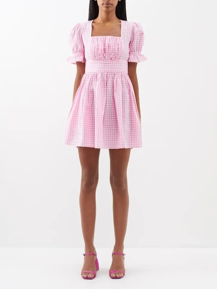 Popham Gingham-print Cotton Mini Dress