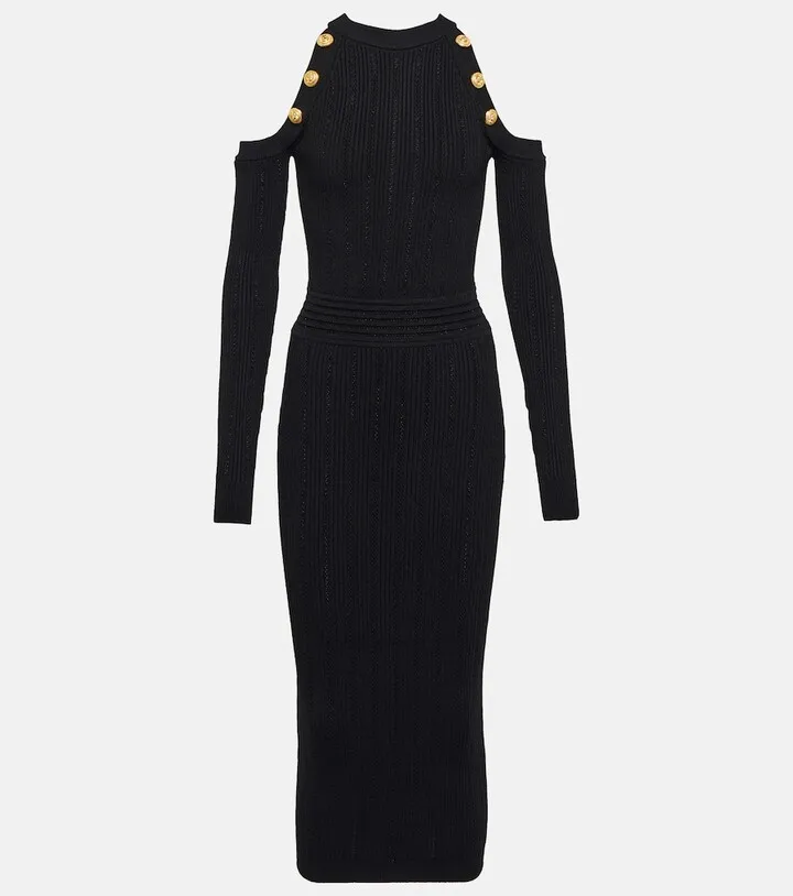 Cutout knit midi dress