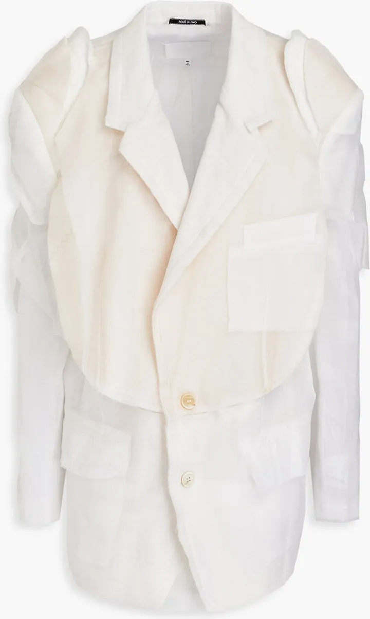 Layered silk-georgette blazer