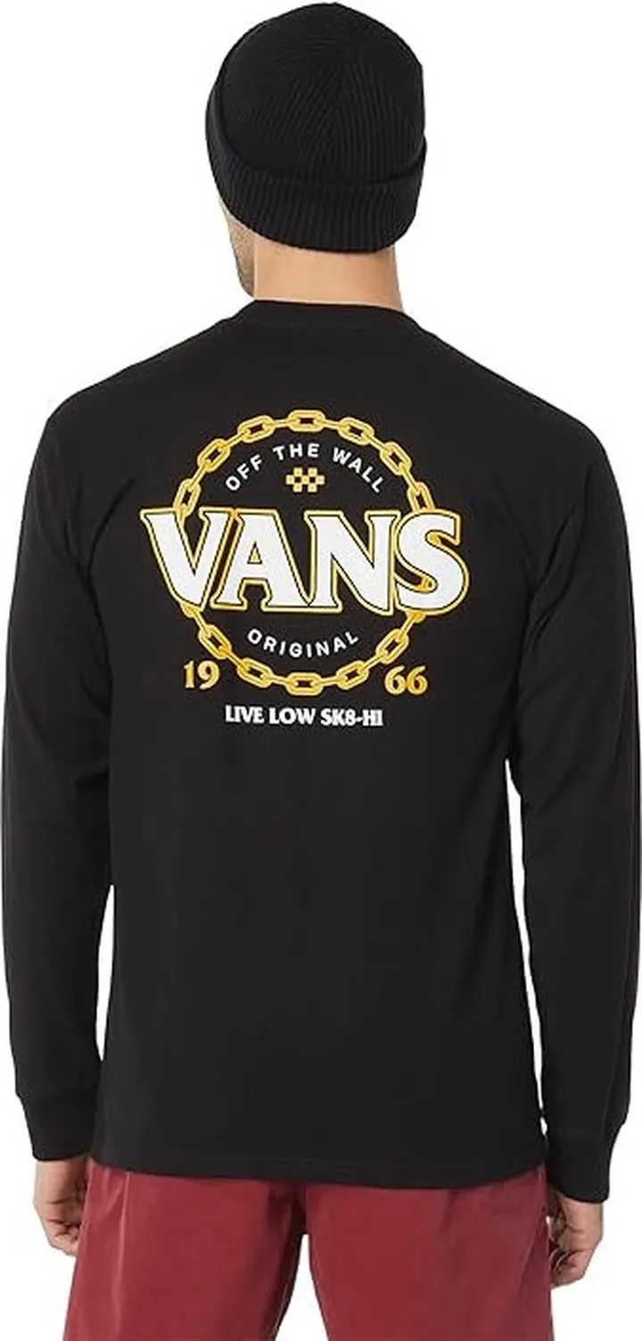 Vans Chain Long Sleeve Tee (Black) Men's Clothing