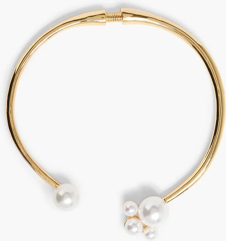 Gold-tone faux pearl necklace