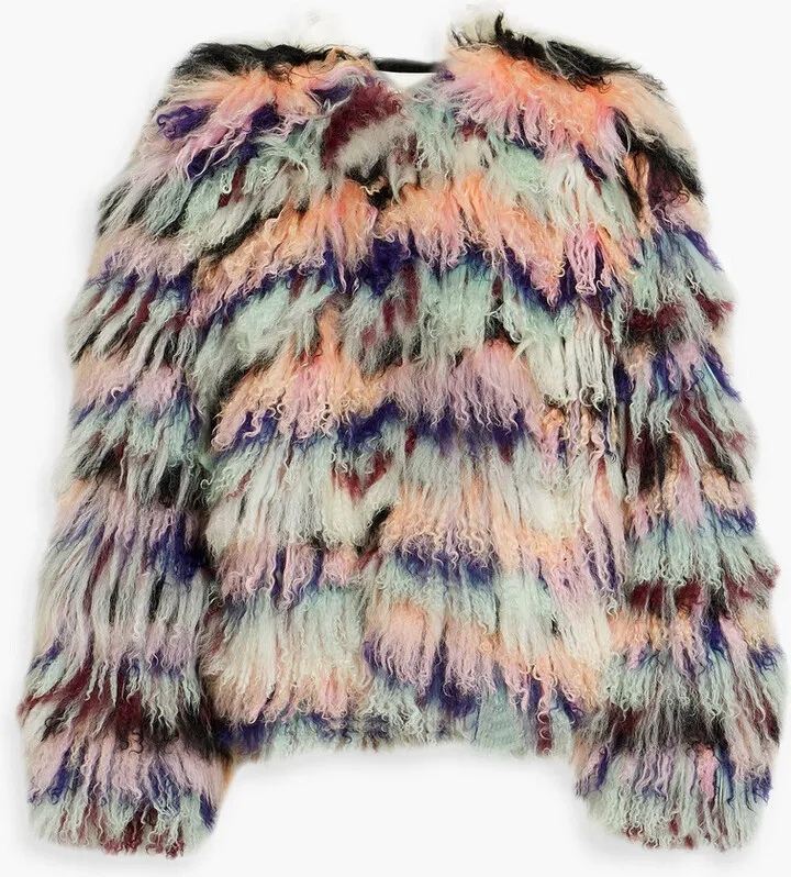 Printed shearling jacket