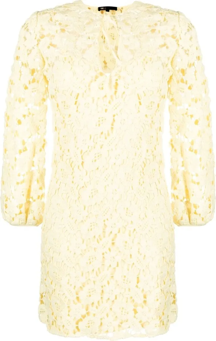 Keyhole-Neck Lace Minidress