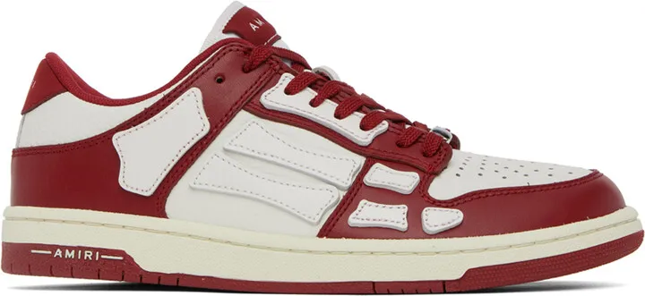 AMIRI Red & White Skel Low Sneakers