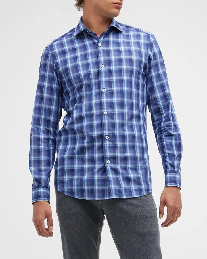 Men's Tartan Check Sport Shirt
