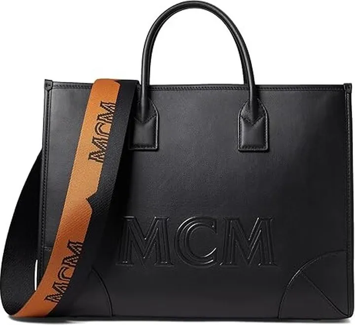 MCM Large Munchen Tote (Black) Tote Handbags