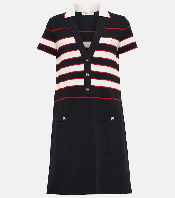 Striped knit minidress