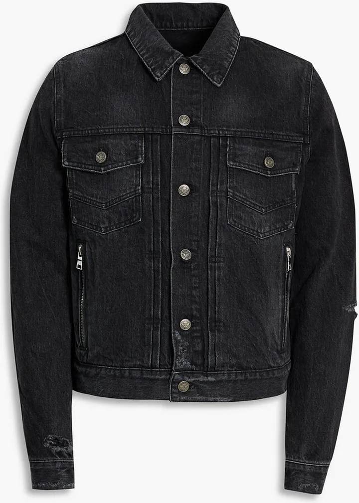 Distressed denim jacket