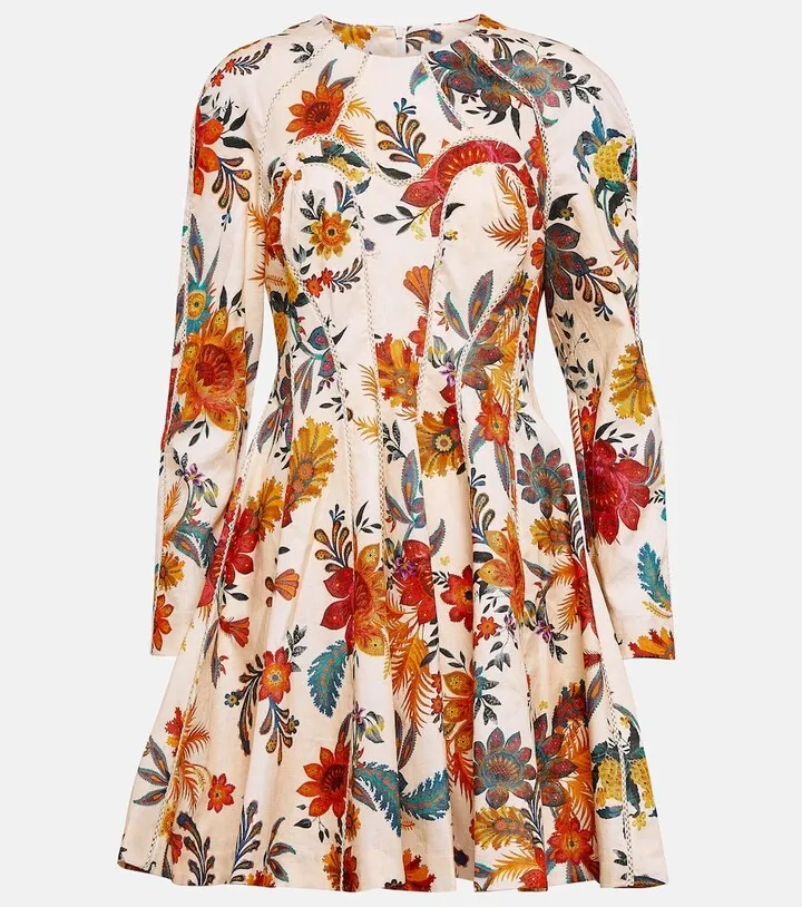 Ginger floral linen minidress
