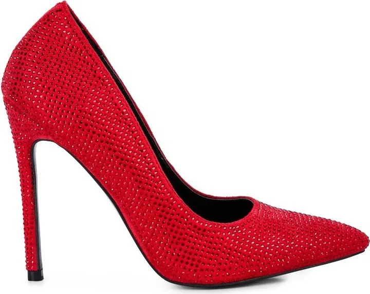 London Rag Alter Ego Diamante Set High Heeled Pumps Sandal - Red