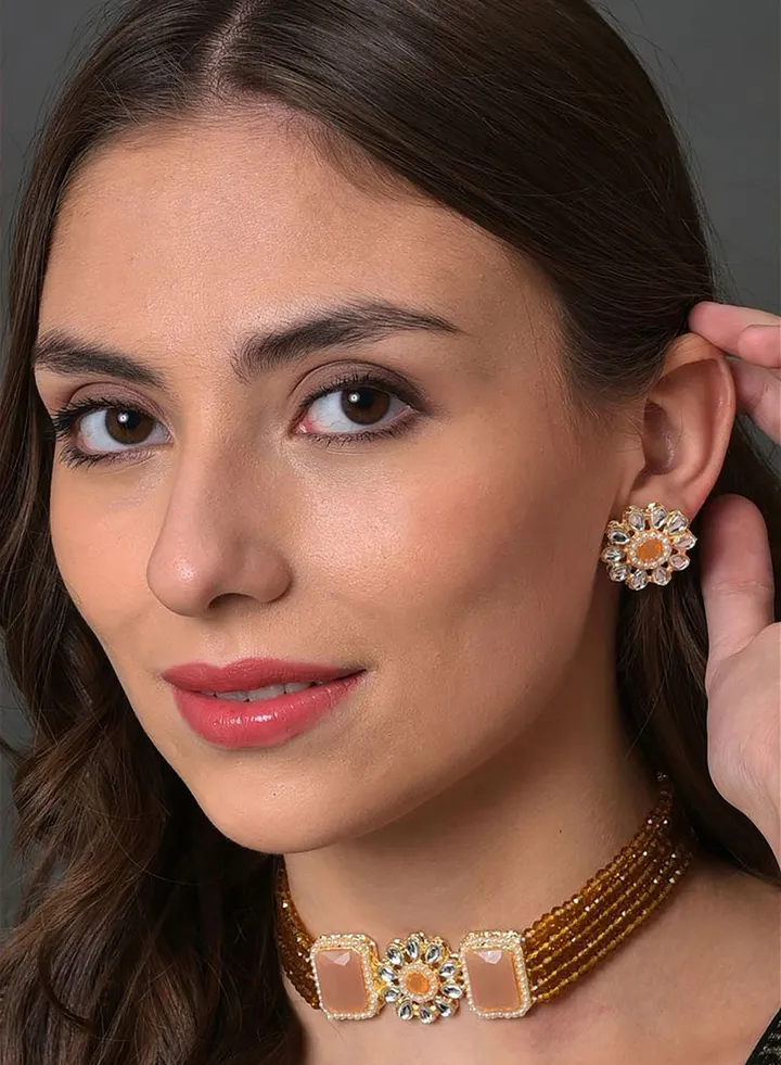 Gold Plated Beaded Necklace Set