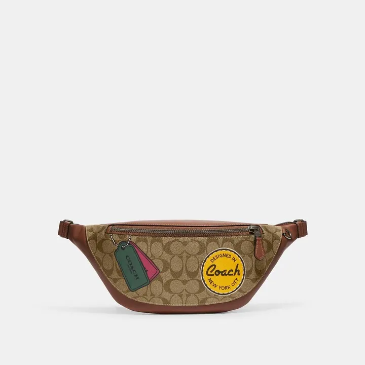 Coach Outlet Warren Belt Bag In Signature Canvas With Trompe L'oeil Print