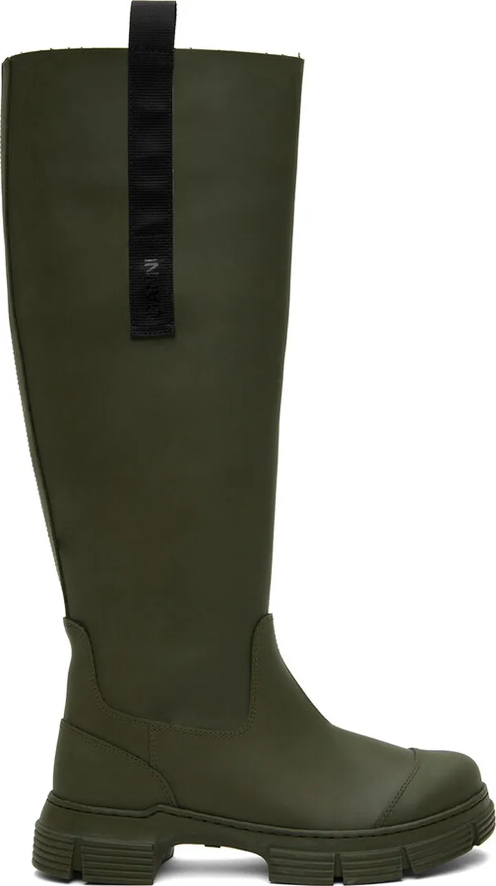 GANNI Khaki Country Boots