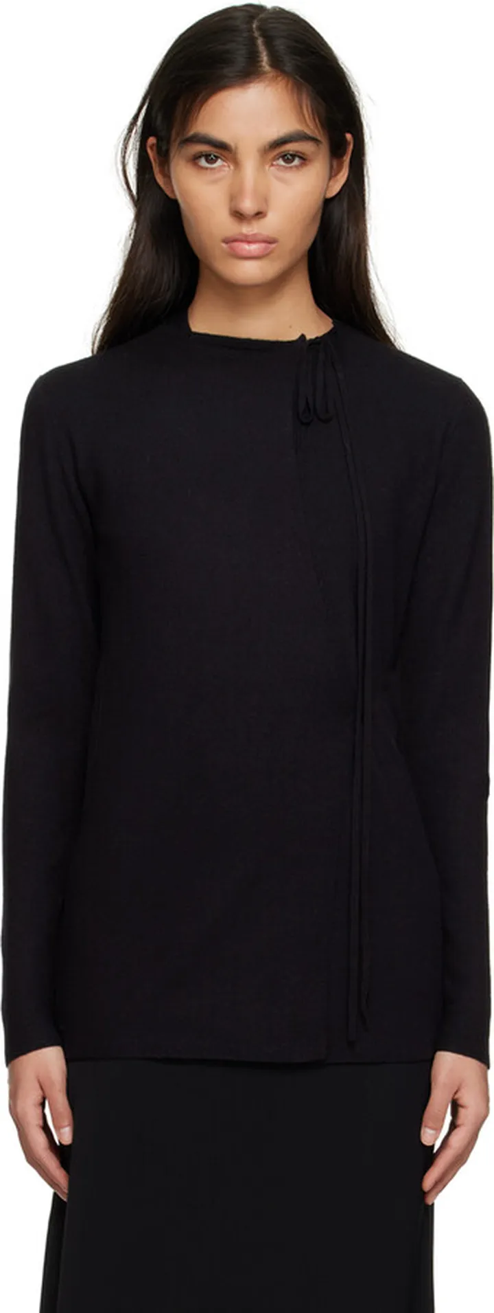 Totême Black Wrap Cardigan