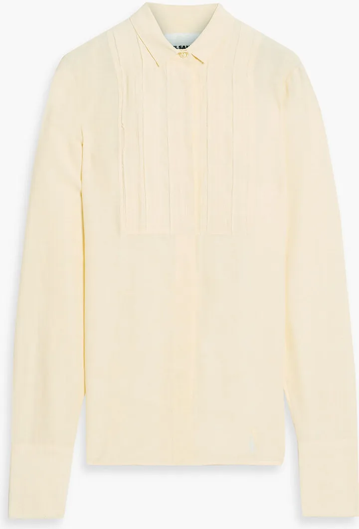 Frayed slub woven shirt