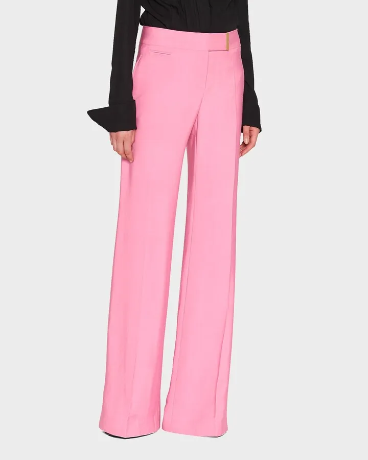 Twill Wide-Leg Pants