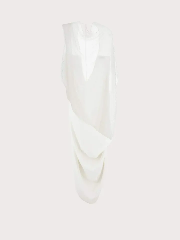 Ferragamo Women Open back drape dress White
