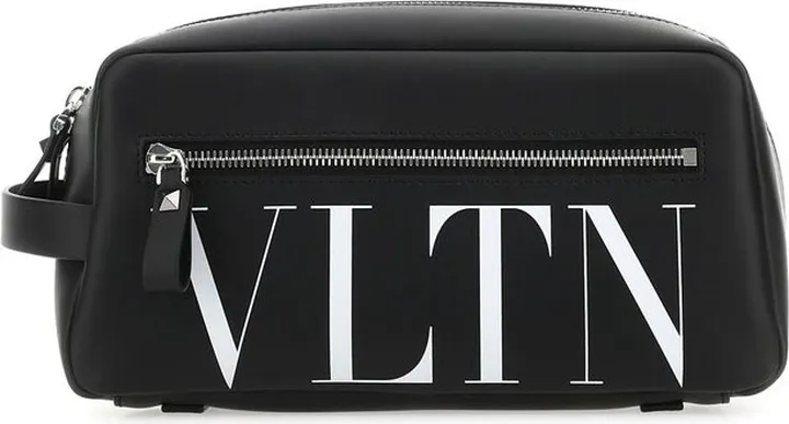 Valentino Logo Printed Zip-Up Wash Bag