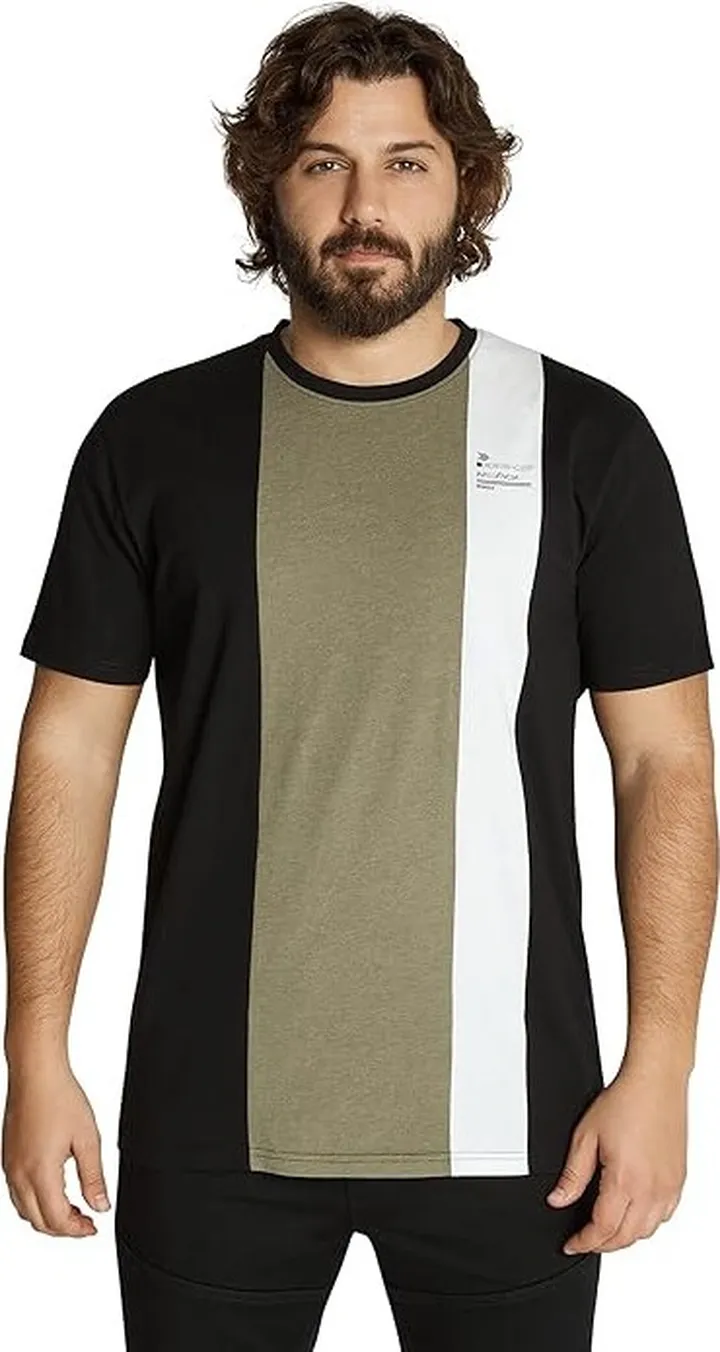 Johnny Bigg Big Tall Vertical Splice Crew Tee (Sage) Men's Clothing