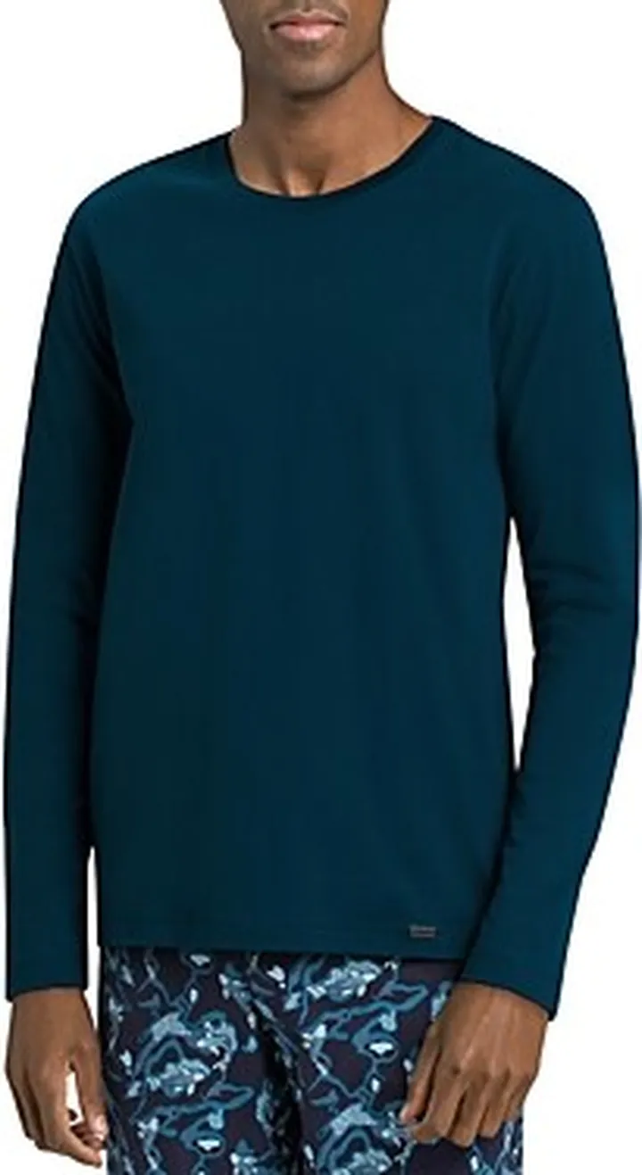 Hanro Cotton Solid Long Sleeve Pajama Tee