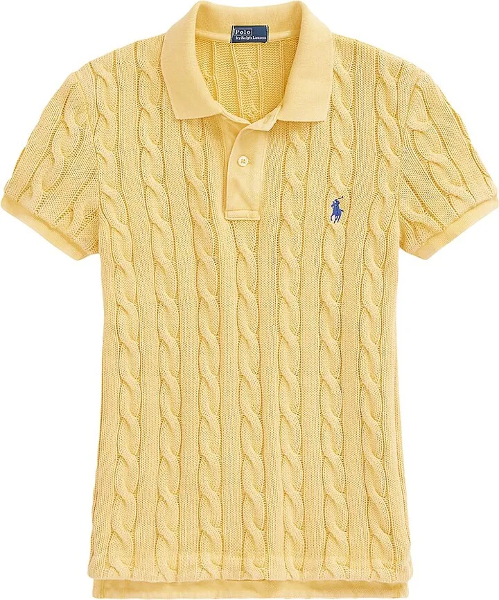 Cable-Knit Polo Shirt