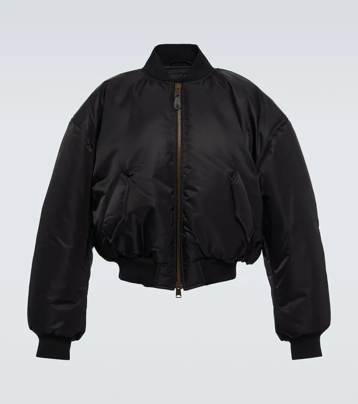 Padded nylon bomber jacket