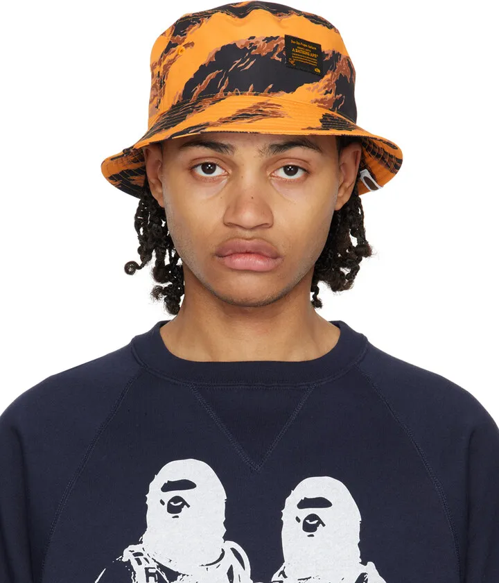 BAPE Black & Orange Tiger Camo Bucket Hat