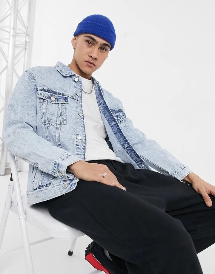 Bershka denim jacket in light blue
