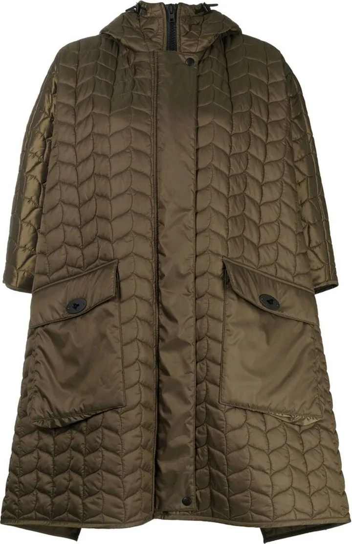 Quilted Hooded Cape Jacket