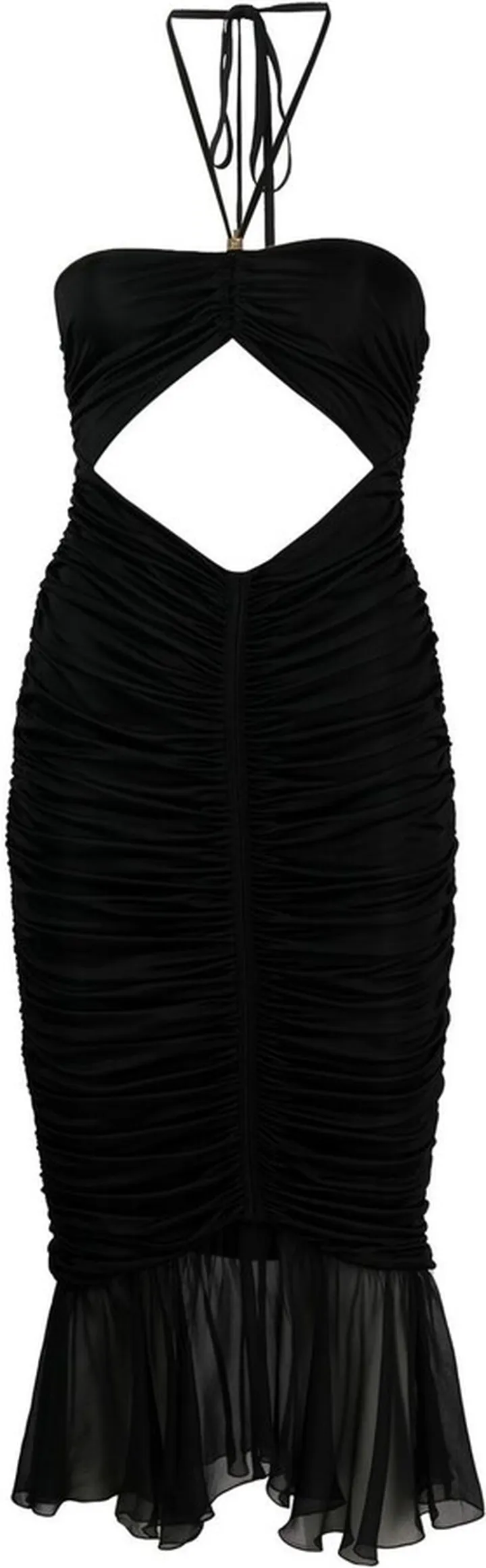 Cut-Out Pleated Midi Dress