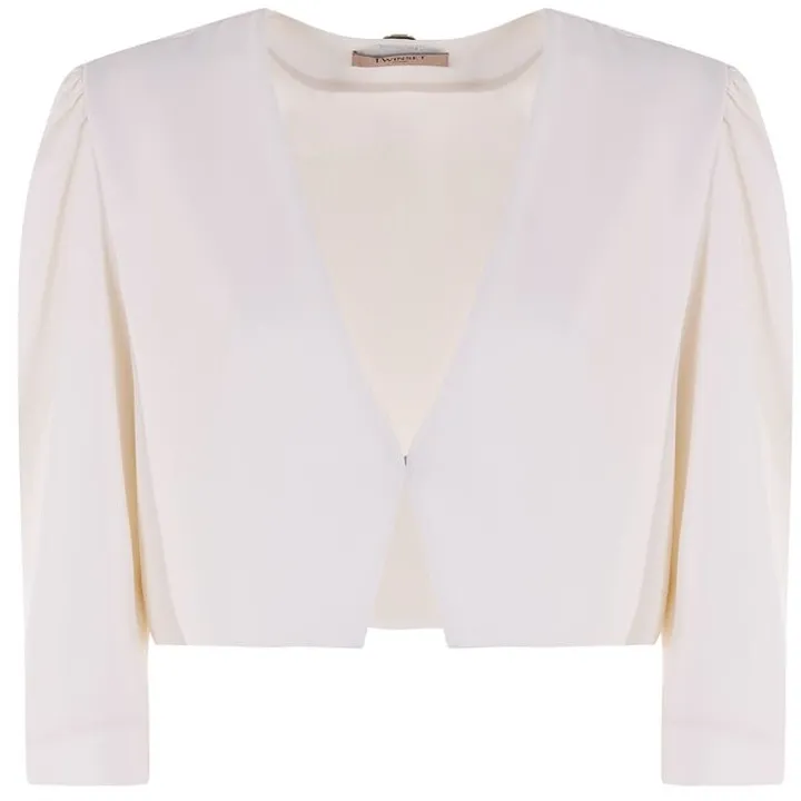 TWINSET Puff-Sleeve V-Neck Cropped Jacket