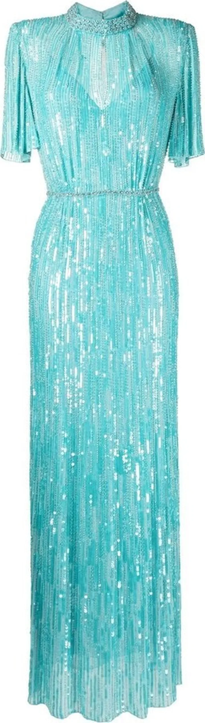 Sequin-Embellished Floor-Length Dress