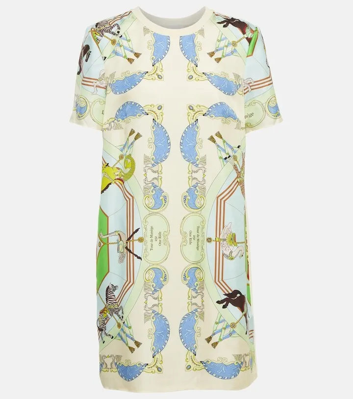 Printed silk minidress