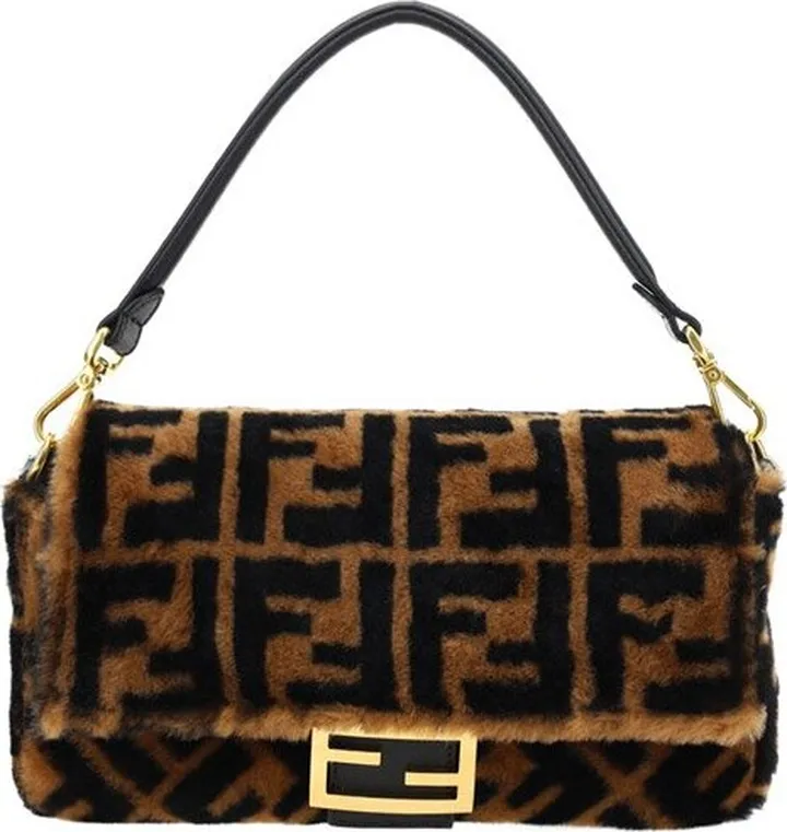 Fendi FF Logo Monogram Baguette Bag