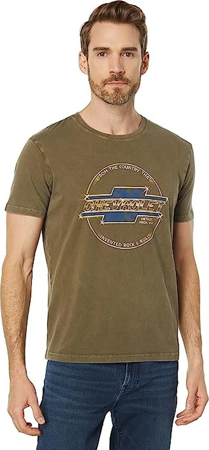 Lucky Brand Rock Roll Chevy Graphic Tee (Beech) Men's T Shirt