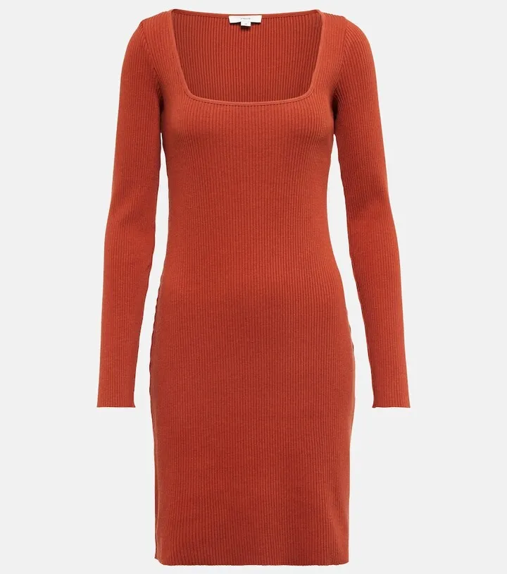 Ribbed-knit minidress