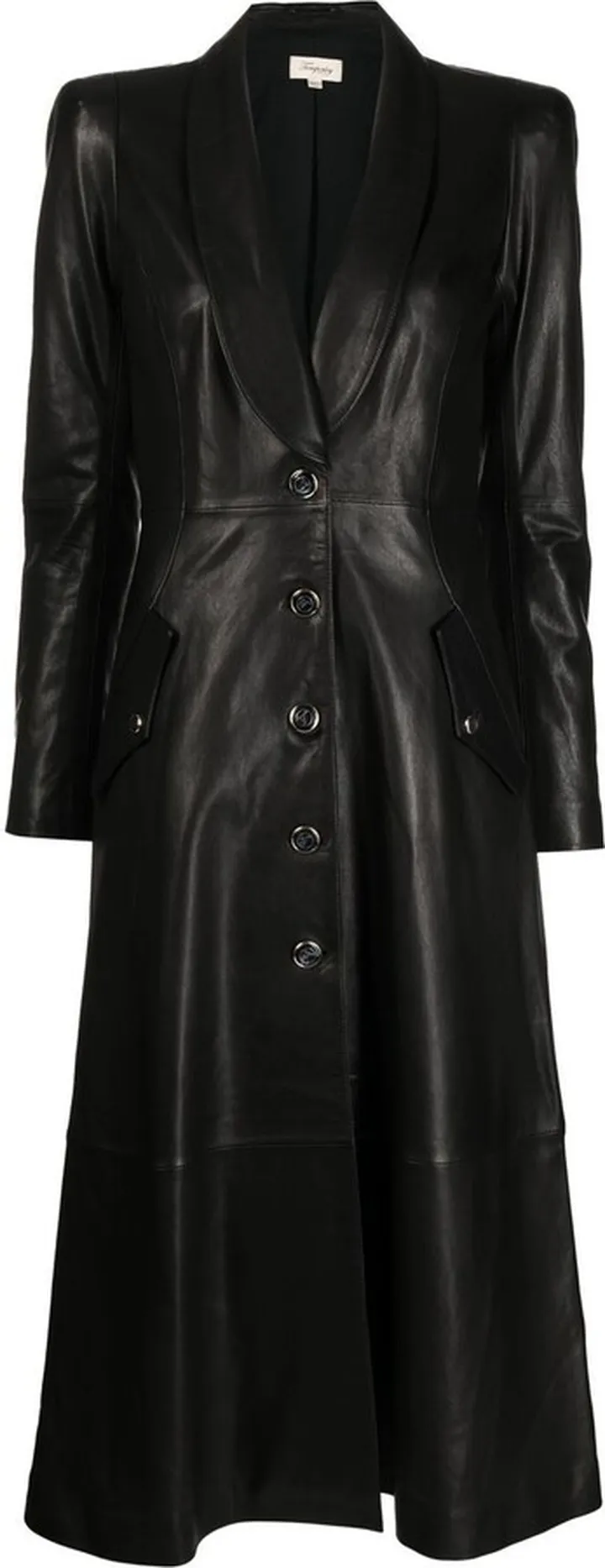 Leather Buttoned Coat