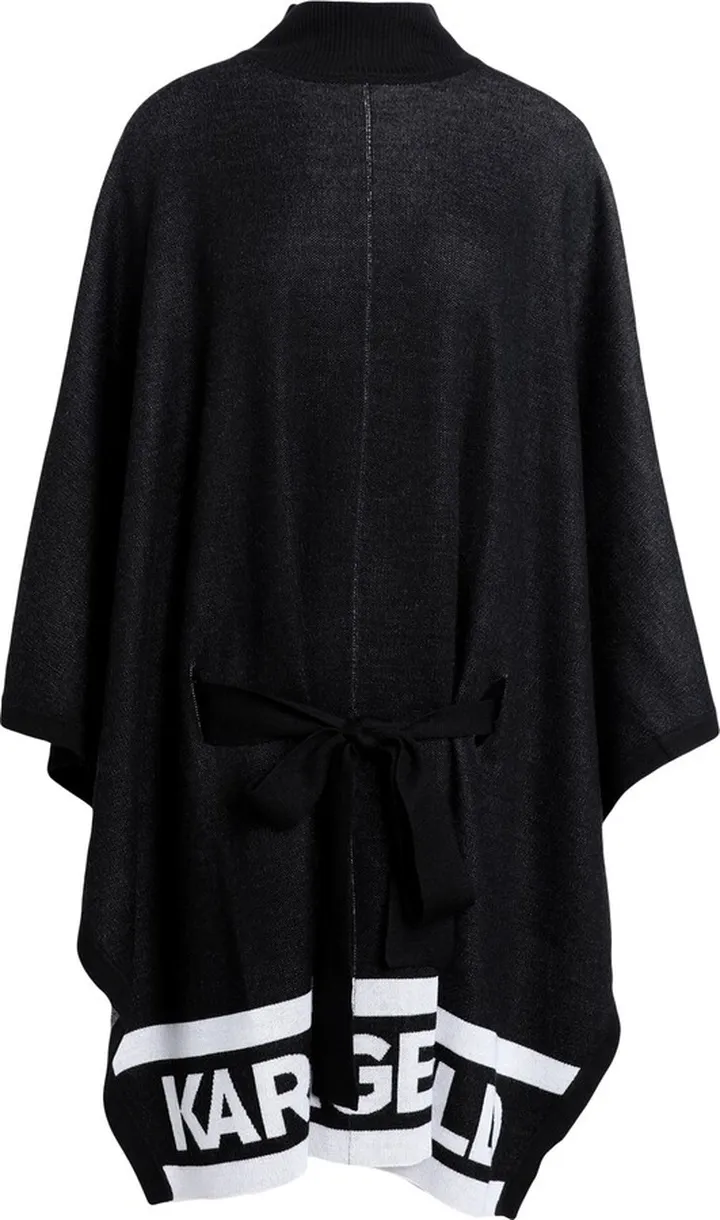Logo Knit Poncho Capes & Ponchos Black