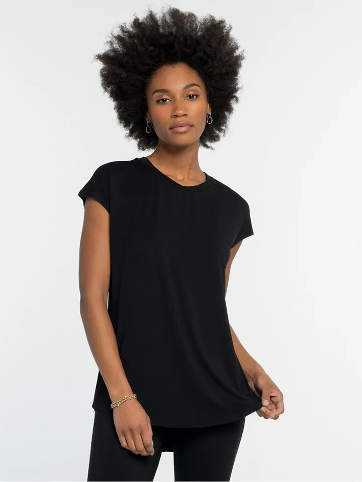 NIC+ZOE Women's Eaze Tee Black Onyx Petite XS