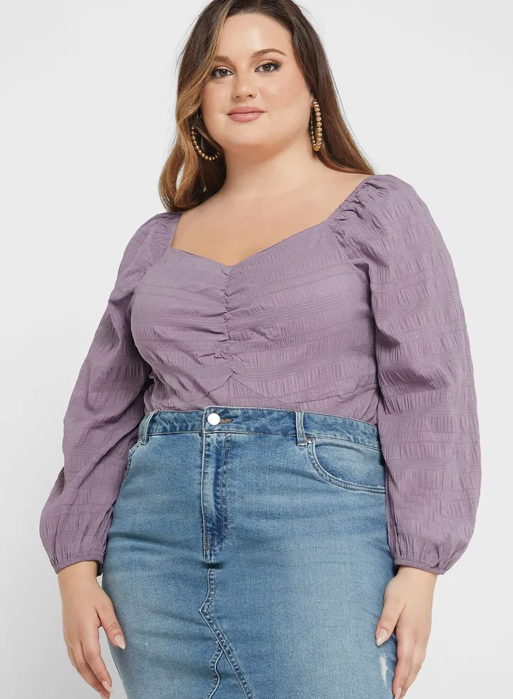 Ruched Long Sleeve Top
