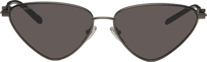 Balenciaga Gunmetal Metal Cat-Eye Sunglasses