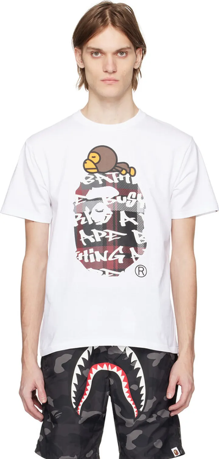 BAPE White Milo On Big Ape T-Shirt